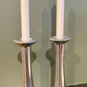 Nambe silver candlestick holders